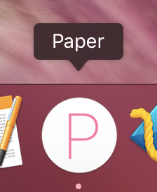 app in macOS dock, named "Paper"