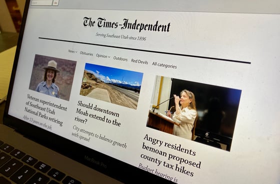 An archived view of moabtimes.com from Dec. 13, 2019.