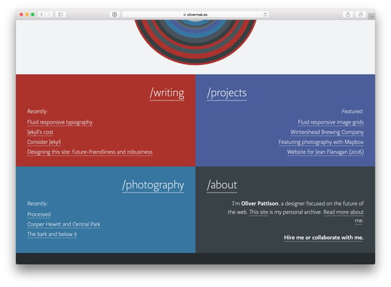 the home page of Oliver Pattison's website