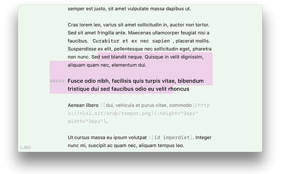 a render of write, the app, showing a text editor with formatted Markdown